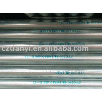 Tubo de acero galvanizado galvanizado de 1 pulgada